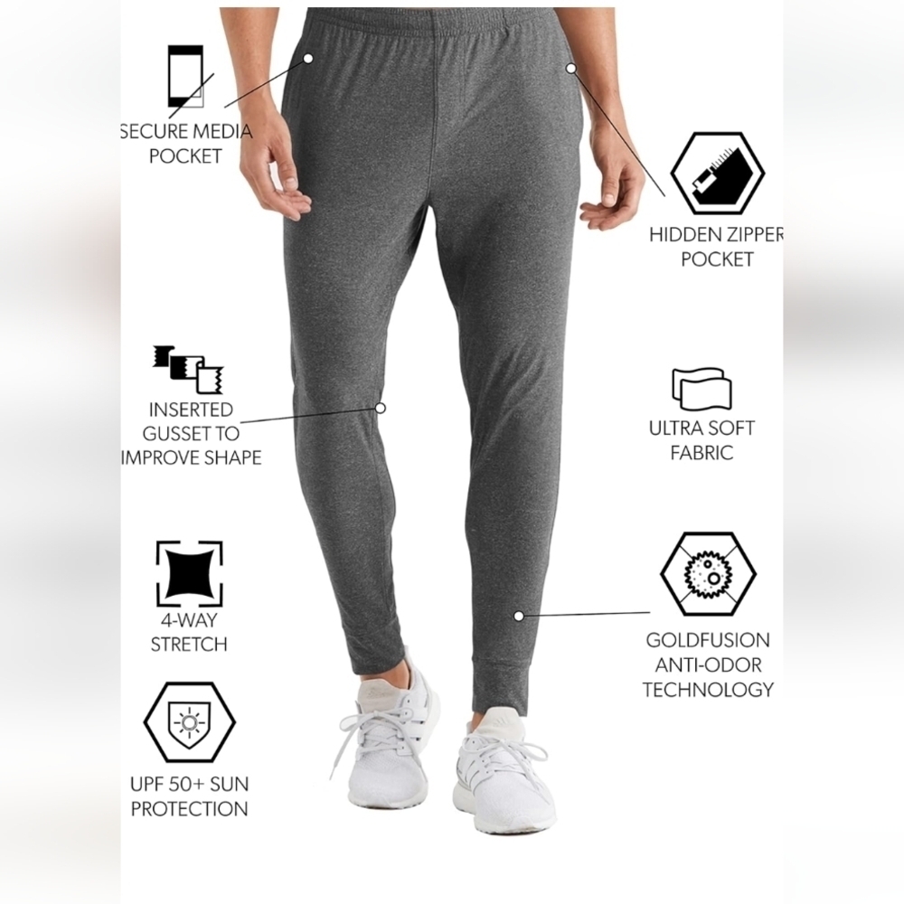 Rhone Men's Reign Midweight Jogger, Slim Athletic Fit, Moisture Wicking
